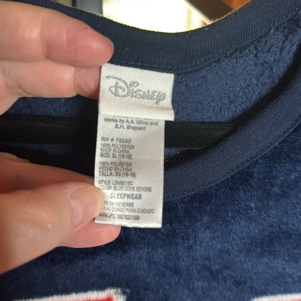 Disney's Sleepwear Eeyore Bah Humbug Pajama Sleepwear Top Size XL (16-18)